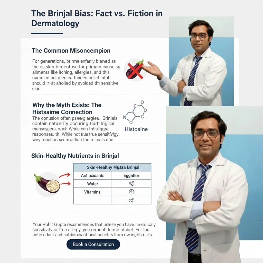Brinjal and Skin: Medical Fact vs. Cultural Fiction - Dr. Rohit Gupta Dermatologist Blog